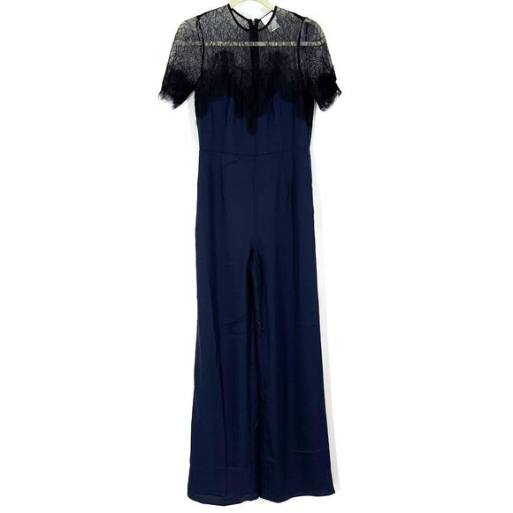Anthropologie Foxiedox Nixie Lace Jumpsuit Navy Blue Women’s Small - Picture 9 of 9